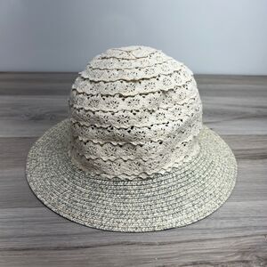Galliano Sorbatti Bucket Hat Blue Tan Paper 40% Paper 60% Cotton Made in Italy